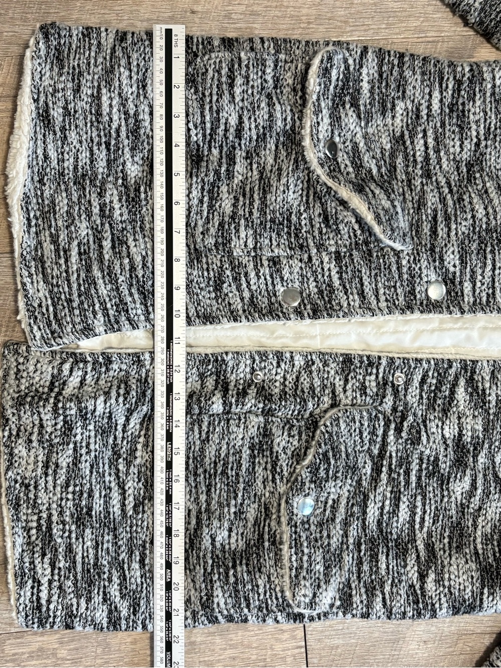 Dex Hooded Sherpa-Lined Jacket in Black & White Marled - Picture 5 of 6